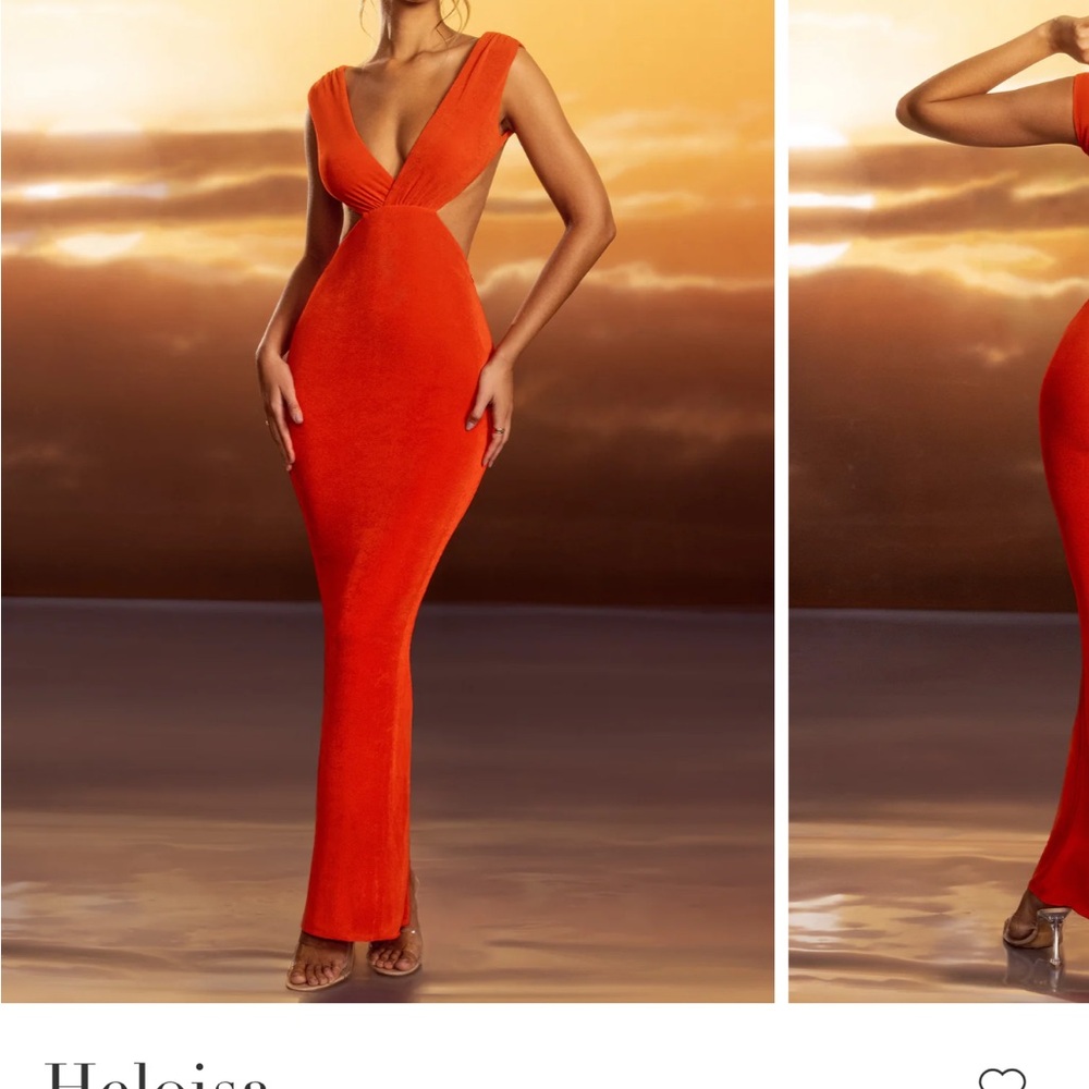 Oh Polly Red V-Neck Sleeveless Bodycon Dress